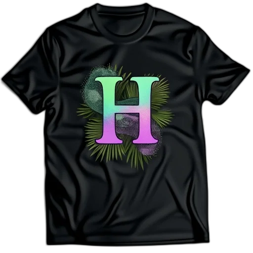 vaporwave, 3d render, black, t-shirt, colorful, graphic, design, front transparent PNG cut-out