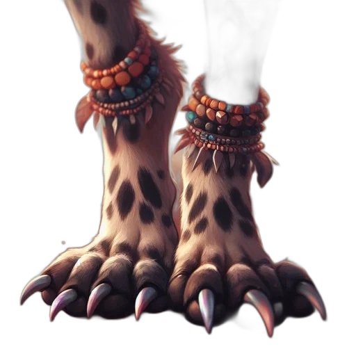 animal, shoes, staff, creature, concept art, fantasy art, watercolor, photorealistic transparent PNG cut-out