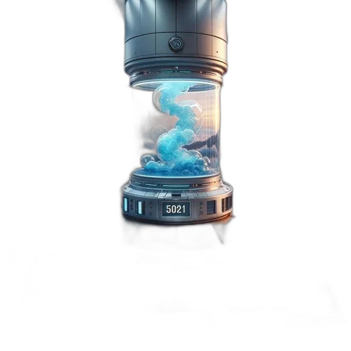 bottle, robot, weapon, umbrella, concept art, 3d render, photorealistic, fantasy art transparent PNG cut-out
