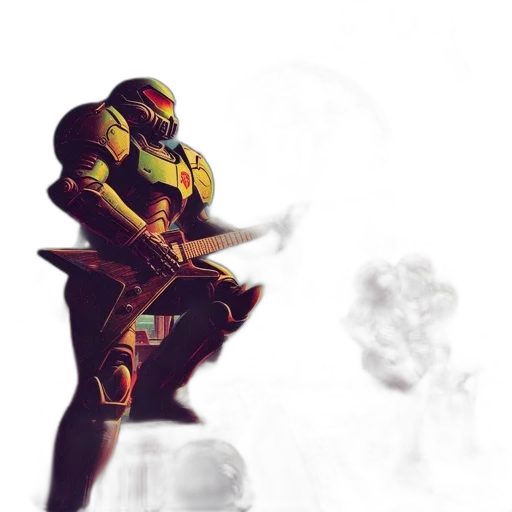 robot, sword, weapon, mask, concept art, fantasy art, pixel art, 3d render transparent PNG cut-out