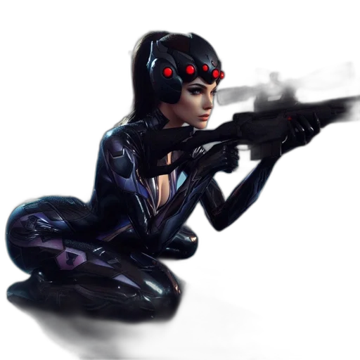 weapon, robot, concept art, cyberpunk, comic book art, 3d render, futuristic, assassin transparent PNG cut-out