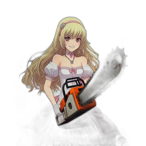 weapon, dress, robot, sword, anime, cartoon, pixel art, fantasy art transparent PNG cut-out