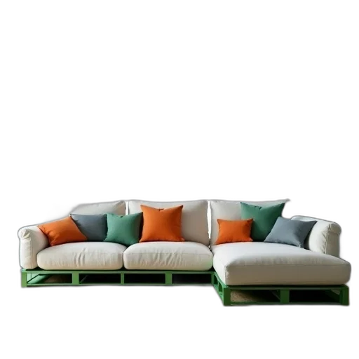 furniture, 3d render, photorealistic, green, earth tones, monochrome, colorful, modern transparent PNG cut-out