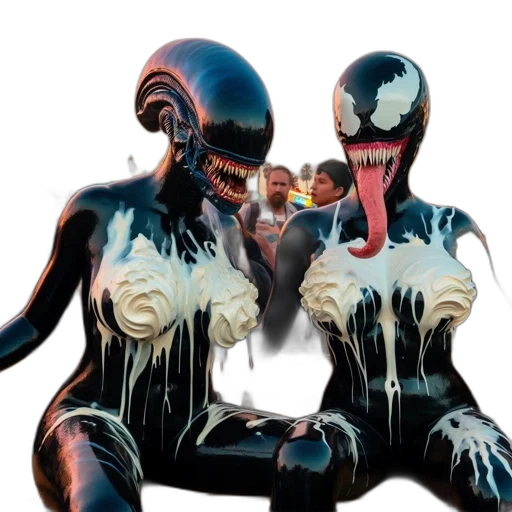 mask, creature, robot, concept art, comic book art, 3d render, outer space, two transparent PNG cut-out