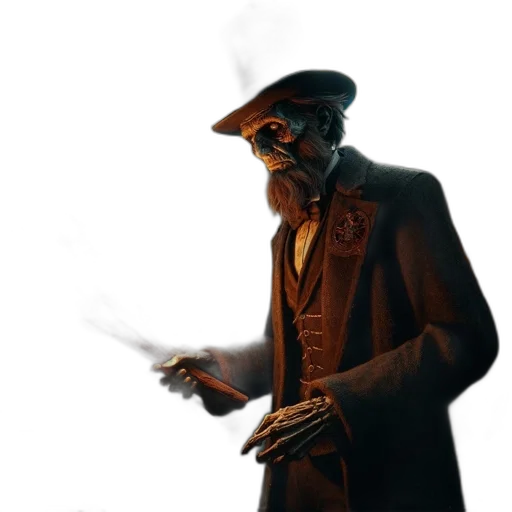 staff, mask, face, hat, concept art, comic book art, 3d render, fantasy art transparent PNG cut-out