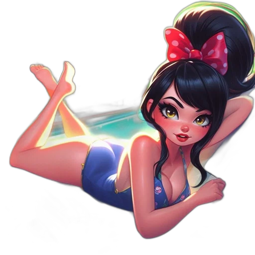 fantasy art, concept art, cartoon, anime, neon lights, young, woman, relaxing transparent PNG cut-out
