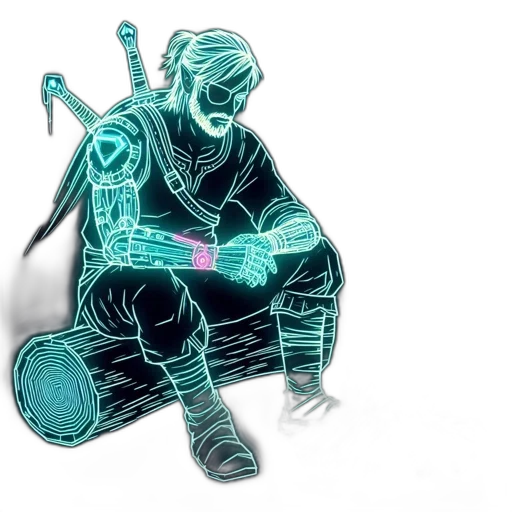 sword, weapon, robot, staff, cyberpunk, concept art, comic book art, fantasy art transparent PNG cut-out