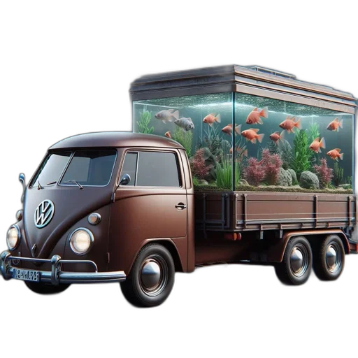 car, animal, photorealistic, 3d render, concept art, underwater, old, volkswagen transparent PNG cut-out
