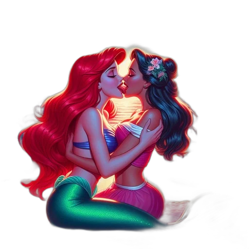 concept art, comic book art, fantasy art, pixel art, underwater, neon lights, fire, red transparent PNG cut-out