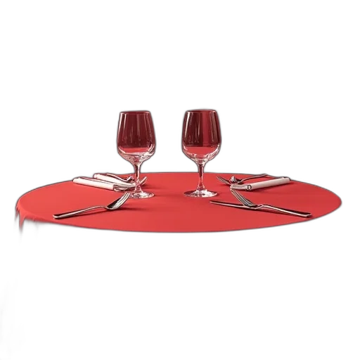 furniture, umbrella, 3d render, red, table, set, round, tablecloth transparent PNG cut-out