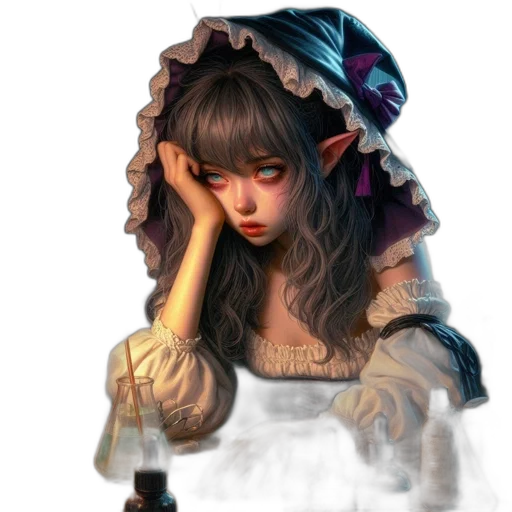face, mask, dress, hat, fantasy art, photorealistic, concept art, oil painting transparent PNG cut-out