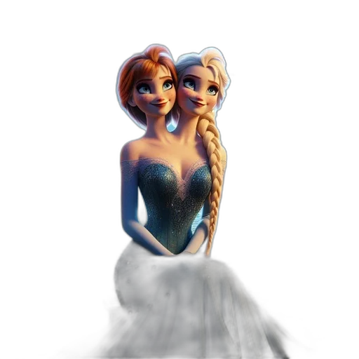 dress, jewelry, crown, 3d render, concept art, fantasy art, cartoon, snow transparent PNG cut-out