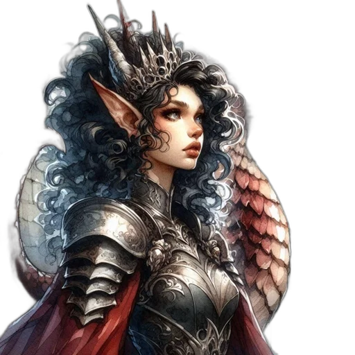 dragon, sword, crown, staff, fantasy art, concept art, comic book art, photorealistic transparent PNG cut-out