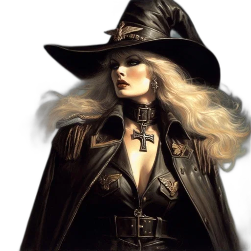 hat, jacket, concept art, photorealistic, fantasy art, comic book art, dark, woman transparent PNG cut-out