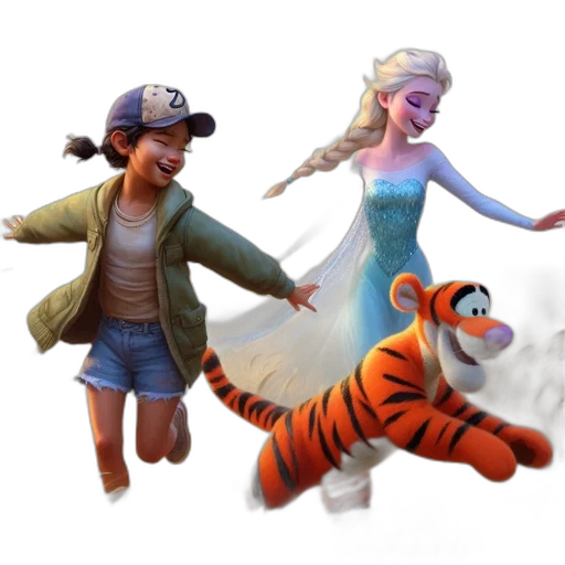 concept art, 3d render, fantasy art, underwater, forest, snow, city street, colorful transparent PNG cut-out