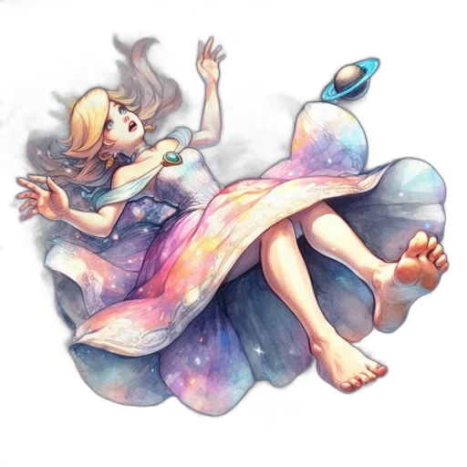 dress, staff, creature, dragon, watercolor, fantasy art, concept art, pixel art transparent PNG cut-out