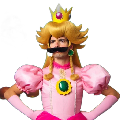 crown, mask, staff, face, concept art, 3d render, man, cross-dresses transparent PNG cut-out
