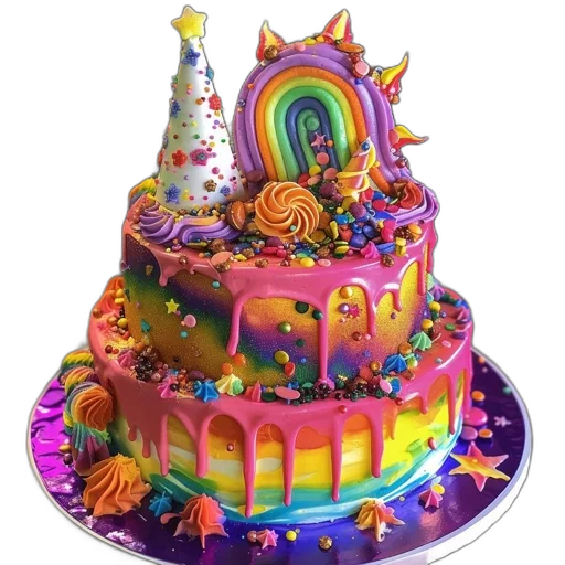 crown, 3d render, colorful, pastel, multi-layered, cake, pink, base transparent PNG cut-out