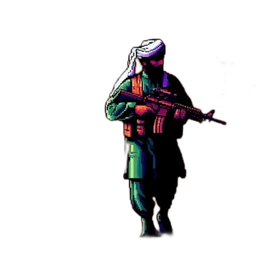 weapon, jacket, staff, sword, pixel art, vaporwave, concept art, cyberpunk transparent PNG cut-out