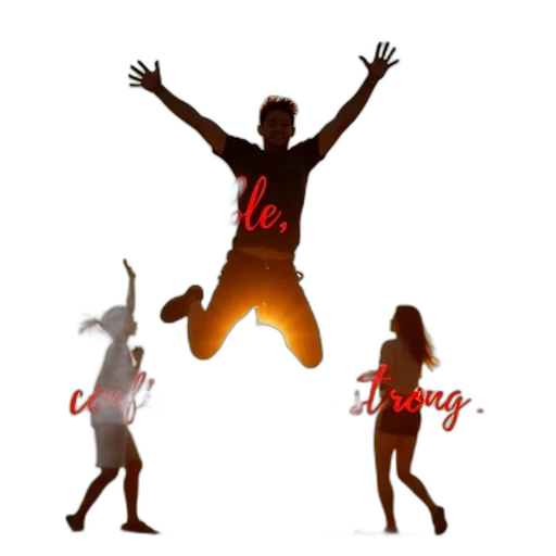 3d render, concept art, first, image, shows, person, jumping, air transparent PNG cut-out
