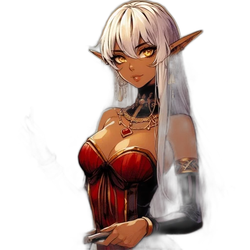 staff, dragon, dress, jewelry, fantasy art, concept art, pixel art, anime transparent PNG cut-out