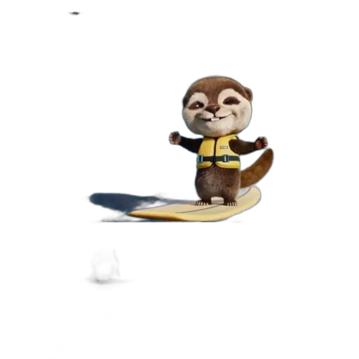 staff, creature, 3d render, concept art, fantasy art, cartoon, animated, otter transparent PNG cut-out