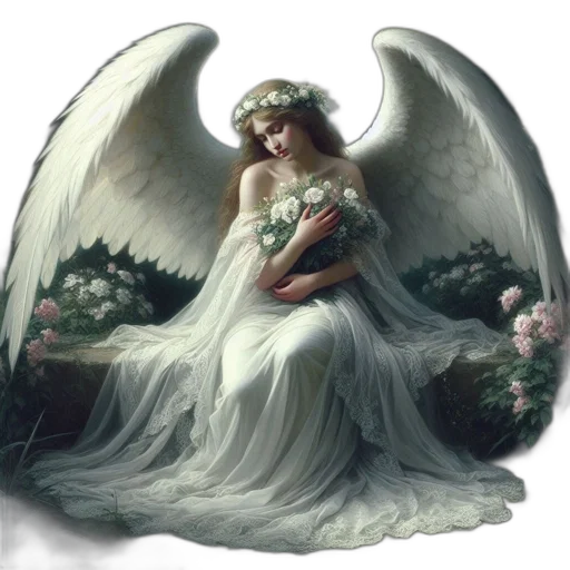 dress, fantasy art, photorealistic, oil painting, concept art, angel, flowing, gown transparent PNG cut-out