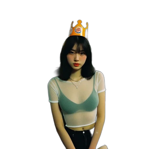 crown, hat, dress, jewelry, photorealistic, vaporwave, concept art, 3d render transparent PNG cut-out