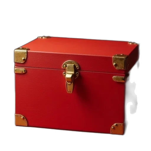 furniture, jewelry, 3d render, photorealistic, concept art, red, wooden, box transparent PNG cut-out