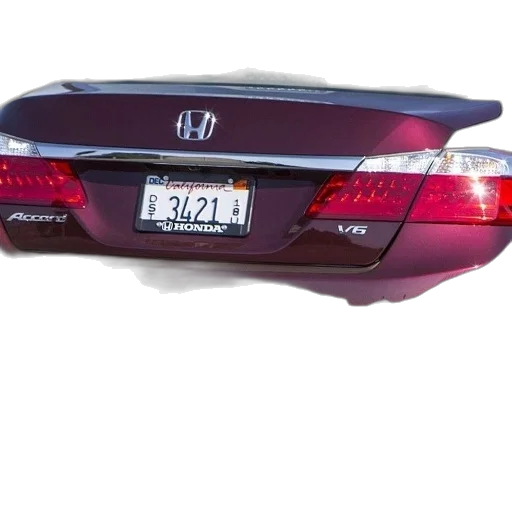 car, red, honda, accord, california, license, plate, parked transparent PNG cut-out