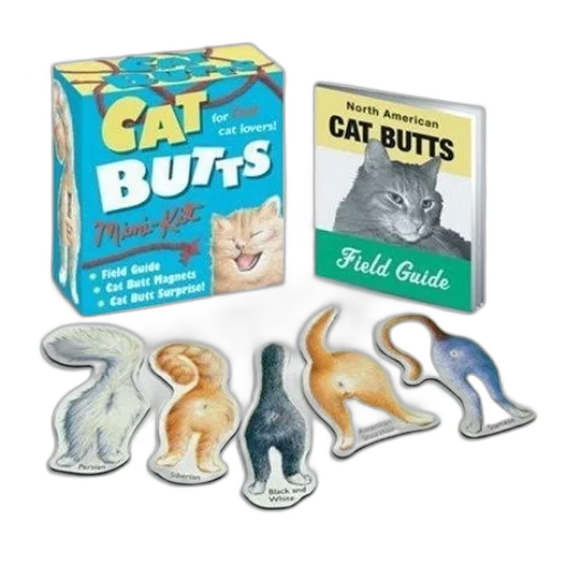 colorful, box, labeled, cat, butts, contains, field, guide transparent PNG cut-out