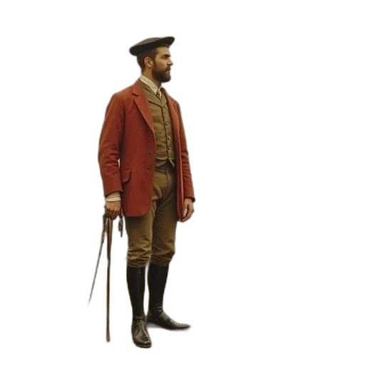 staff, jacket, hat, sword transparent PNG cut-out