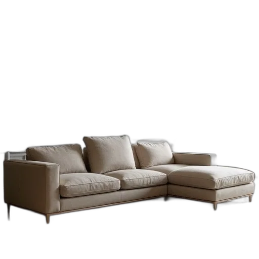 furniture, 3d render, photorealistic, earth tones, canto, sectional, right, arm transparent PNG cut-out