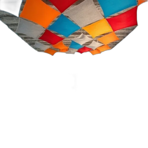 hat, umbrella, crown, mask, 3d render, photorealistic, outer space, colorful transparent PNG cut-out