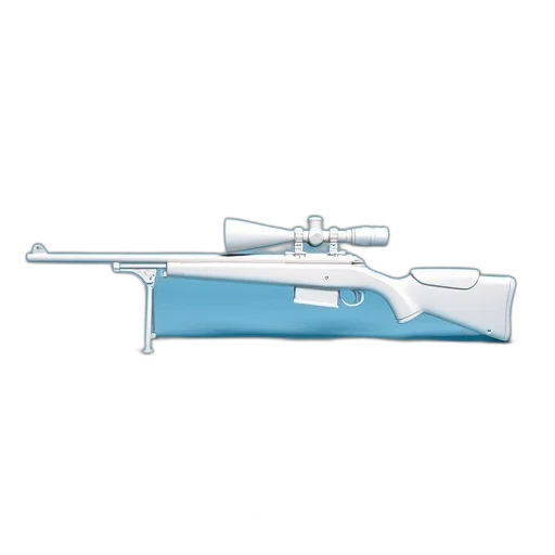 weapon, staff, sword, 3d render, detailed, model, rifle, white transparent PNG cut-out