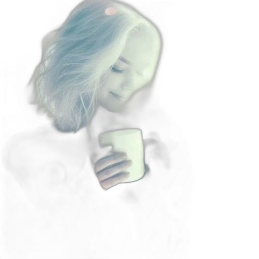 face, hair, dress, mask, vaporwave, photorealistic, 3d render, watercolor transparent PNG cut-out