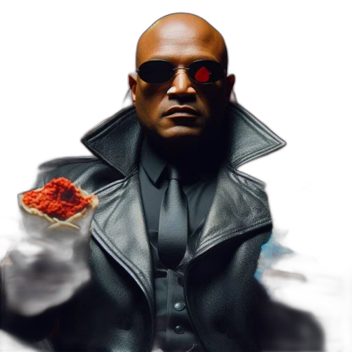 jacket, face, robot, food, concept art, 3d render, photorealistic, comic book art transparent PNG cut-out
