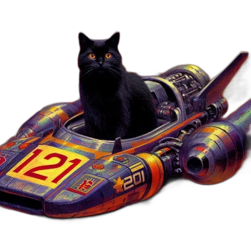 weapon, car, animal, robot, cyberpunk, concept art, pixel art, outer space transparent PNG cut-out