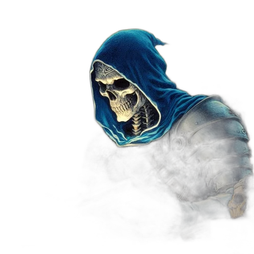 mask, weapon, jacket, creature, concept art, fantasy art, 3d render, photorealistic transparent PNG cut-out