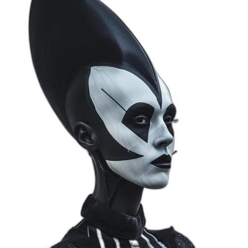 mask, robot, face, hat, concept art, 3d render, fantasy art, comic book art transparent PNG cut-out