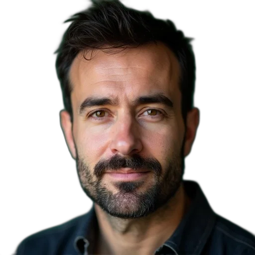 staff, face, jacket, hair, photorealistic, man, short, beard transparent PNG cut-out