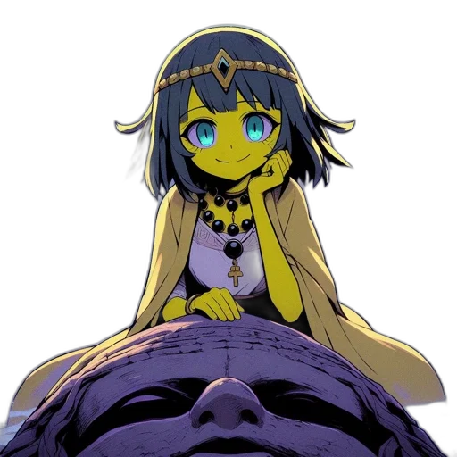 crown, dress, creature, mask, concept art, anime, pixel art, fantasy art transparent PNG cut-out