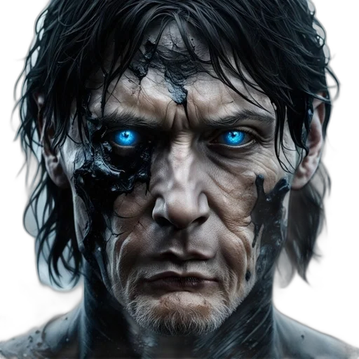 face, mask, robot, creature, photorealistic, fantasy art, concept art, comic book art transparent PNG cut-out