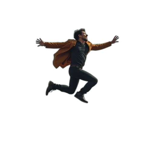 jacket, staff, robot, creature, concept art, 3d render, pixel art, man transparent PNG cut-out