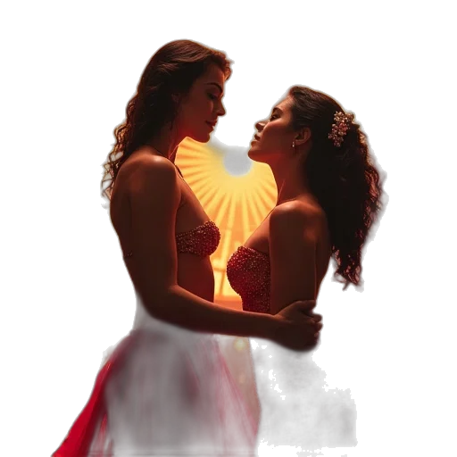 dress, concept art, photorealistic, 3d render, pixel art, fire, neon lights, sunset transparent PNG cut-out