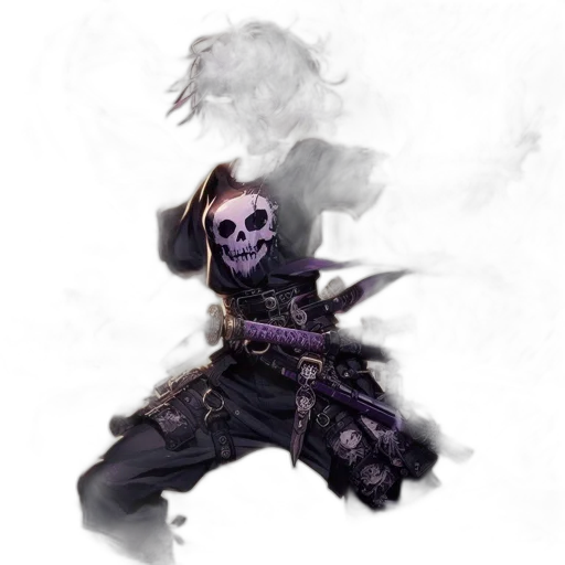 staff, mask, weapon, concept art, fantasy art, pixel art, photorealistic, dark transparent PNG cut-out