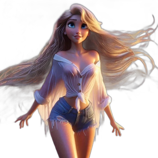 dress, hair, fantasy art, concept art, cartoon, comic book art, fire, pastel transparent PNG cut-out