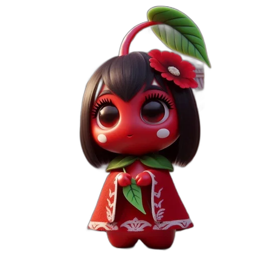 3d render, concept art, animated, japanese, character, stands, before, traditional transparent PNG cut-out