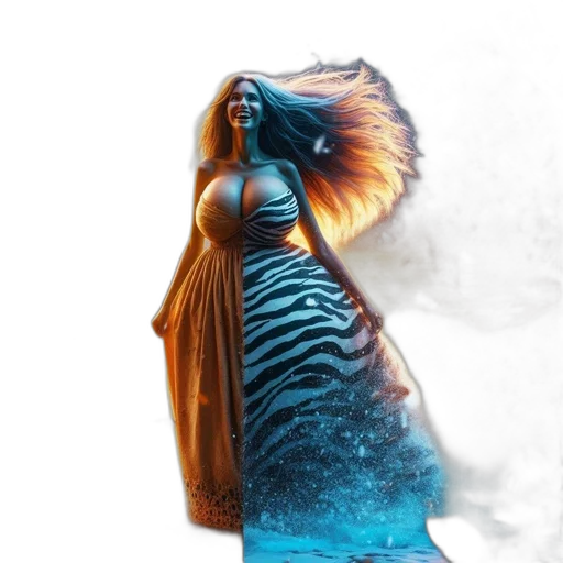 dress, creature, dragon, fantasy art, concept art, 3d render, photorealistic, outer space transparent PNG cut-out
