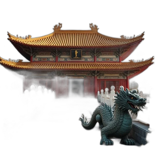 dragon, creature, staff, building, concept art, photorealistic, 3d render, fantasy art transparent PNG cut-out
